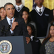 President Barack Obama with representatives and community members from San Antonio, Philadelphia, Los Angeles, southeastern Kentucky and the Choctaw Nation of Oklahoma Jan. 9, 2014, at the White House. President Obama announced the five areas as his administration's first five “Promise Zones.”
Alex Wong/Getty Images